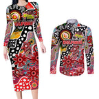 Personalised Dolphins NRL Celebrating 50 Years of Naidoc Couples Matching Long Sleeve Bodycon Dress and Long Sleeve Button Shirt NAIDOC Week 2025 Aboriginal