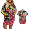 Personalised Dolphins NRL Celebrating 50 Years of Naidoc Couples Matching Off Shoulder Short Dress and Hawaiian Shirt NAIDOC Week 2025 Aboriginal