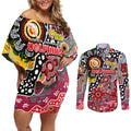 Personalised Dolphins NRL Celebrating 50 Years of Naidoc Couples Matching Off Shoulder Short Dress and Long Sleeve Button Shirt NAIDOC Week 2025 Aboriginal