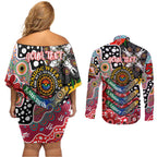 Personalised Dolphins NRL Celebrating 50 Years of Naidoc Couples Matching Off Shoulder Short Dress and Long Sleeve Button Shirt NAIDOC Week 2025 Aboriginal