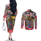 Personalised Dolphins NRL Celebrating 50 Years of Naidoc Couples Matching Off The Shoulder Long Sleeve Dress and Long Sleeve Button Shirt NAIDOC Week 2025 Aboriginal