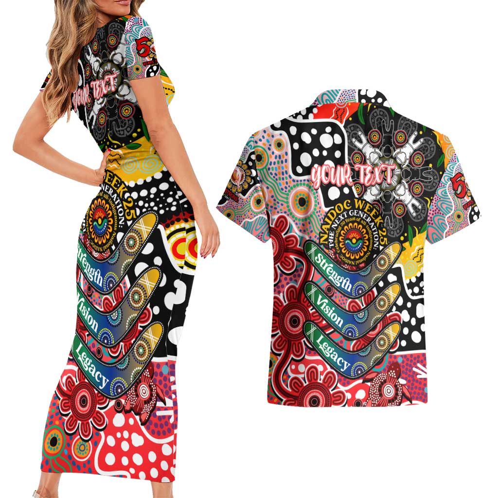 Personalised Dolphins NRL Celebrating 50 Years of Naidoc Couples Matching Short Sleeve Bodycon Dress and Hawaiian Shirt NAIDOC Week 2025 Aboriginal