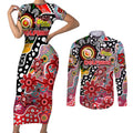 Personalised Dolphins NRL Celebrating 50 Years of Naidoc Couples Matching Short Sleeve Bodycon Dress and Long Sleeve Button Shirt NAIDOC Week 2025 Aboriginal