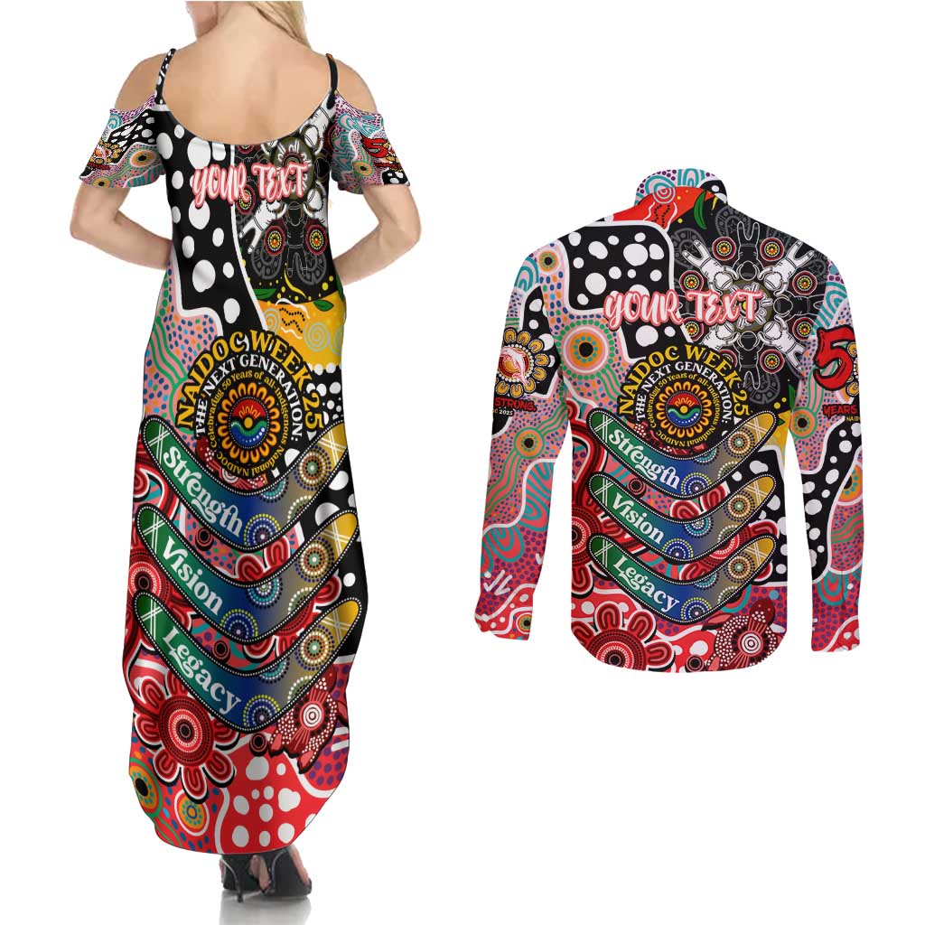 Personalised Dolphins NRL Celebrating 50 Years of Naidoc Couples Matching Summer Maxi Dress and Long Sleeve Button Shirt NAIDOC Week 2025 Aboriginal