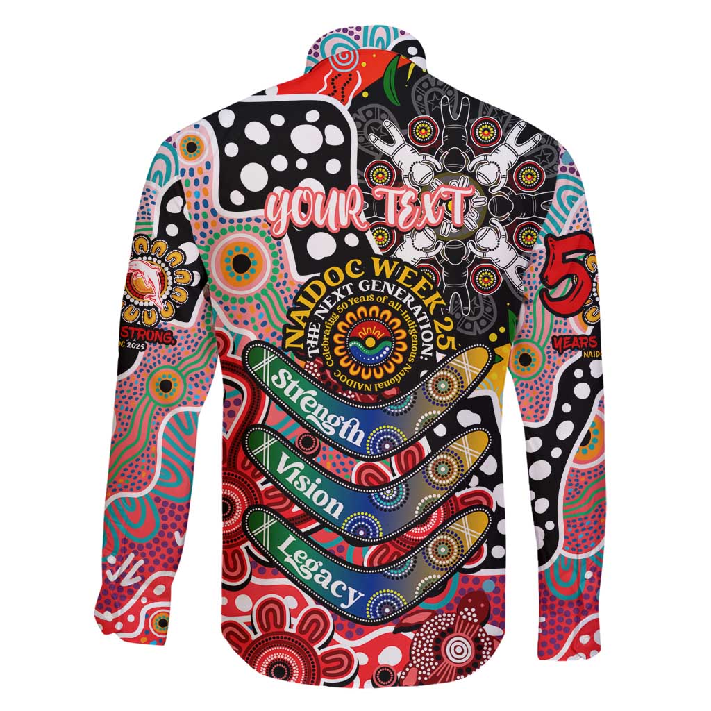Personalised Dolphins NRL Celebrating 50 Years of Naidoc Family Matching Long Sleeve Bodycon Dress and Hawaiian Shirt NAIDOC Week 2025 Aboriginal