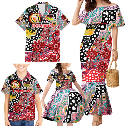Personalised Dolphins NRL Celebrating 50 Years of Naidoc Family Matching Mermaid Dress and Hawaiian Shirt NAIDOC Week 2025 Aboriginal