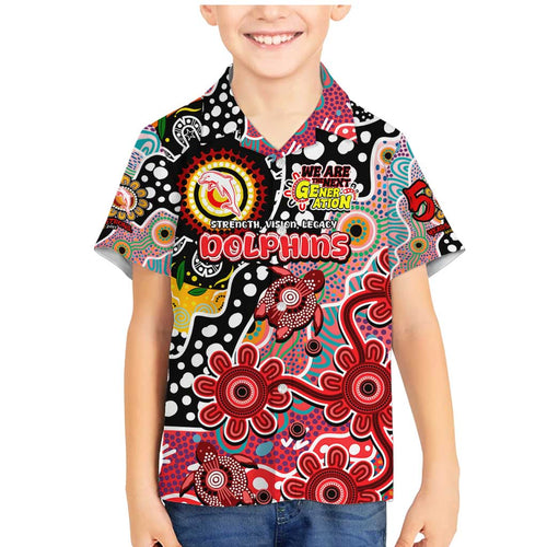 Personalised Dolphins NRL Celebrating 50 Years of Naidoc Family Matching Mermaid Dress and Hawaiian Shirt NAIDOC Week 2025 Aboriginal