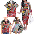 Personalised Dolphins NRL Celebrating 50 Years of Naidoc Family Matching Off The Shoulder Long Sleeve Dress and Hawaiian Shirt NAIDOC Week 2025 Aboriginal