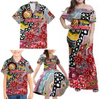 Personalised Dolphins NRL Celebrating 50 Years of Naidoc Family Matching Off Shoulder Maxi Dress and Hawaiian Shirt NAIDOC Week 2025 Aboriginal