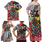 Personalised Dolphins NRL Celebrating 50 Years of Naidoc Family Matching Off Shoulder Maxi Dress and Hawaiian Shirt NAIDOC Week 2025 Aboriginal