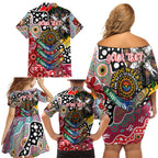 Personalised Dolphins NRL Celebrating 50 Years of Naidoc Family Matching Off Shoulder Short Dress and Hawaiian Shirt NAIDOC Week 2025 Aboriginal