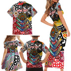 Personalised Dolphins NRL Celebrating 50 Years of Naidoc Family Matching Short Sleeve Bodycon Dress and Hawaiian Shirt NAIDOC Week 2025 Aboriginal