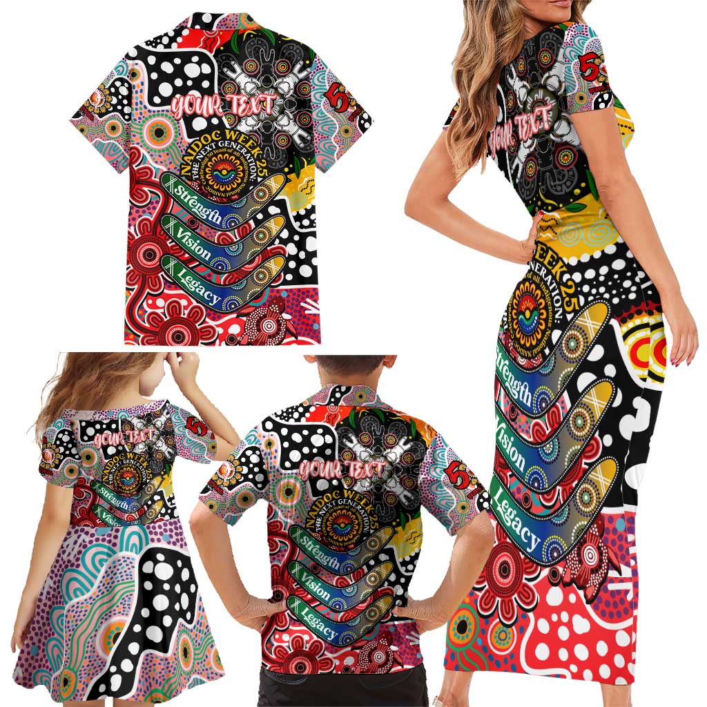Personalised Dolphins NRL Celebrating 50 Years of Naidoc Family Matching Short Sleeve Bodycon Dress and Hawaiian Shirt NAIDOC Week 2025 Aboriginal