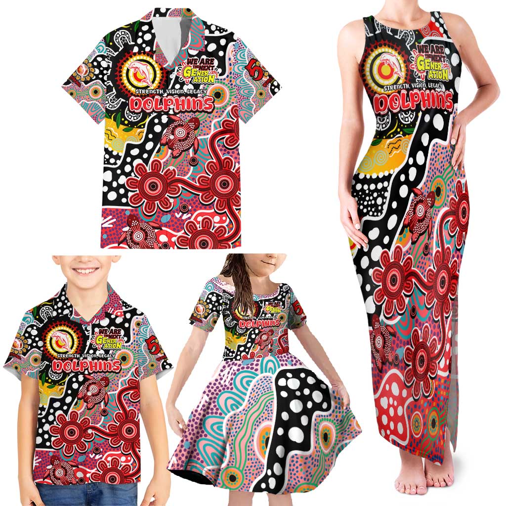 Personalised Dolphins NRL Celebrating 50 Years of Naidoc Family Matching Tank Maxi Dress and Hawaiian Shirt NAIDOC Week 2025 Aboriginal