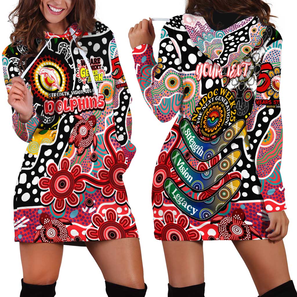 Personalised Dolphins NRL Celebrating 50 Years of Naidoc Hoodie Dress NAIDOC Week 2025 Aboriginal