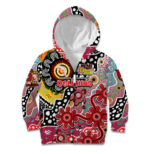 Personalised Dolphins NRL Celebrating 50 Years of Naidoc Kid Hoodie NAIDOC Week 2025 Aboriginal