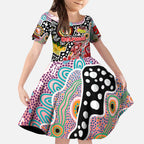 Personalised Dolphins NRL Celebrating 50 Years of Naidoc Kid Short Sleeve Dress NAIDOC Week 2025 Aboriginal