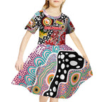 Personalised Dolphins NRL Celebrating 50 Years of Naidoc Kid Short Sleeve Dress NAIDOC Week 2025 Aboriginal
