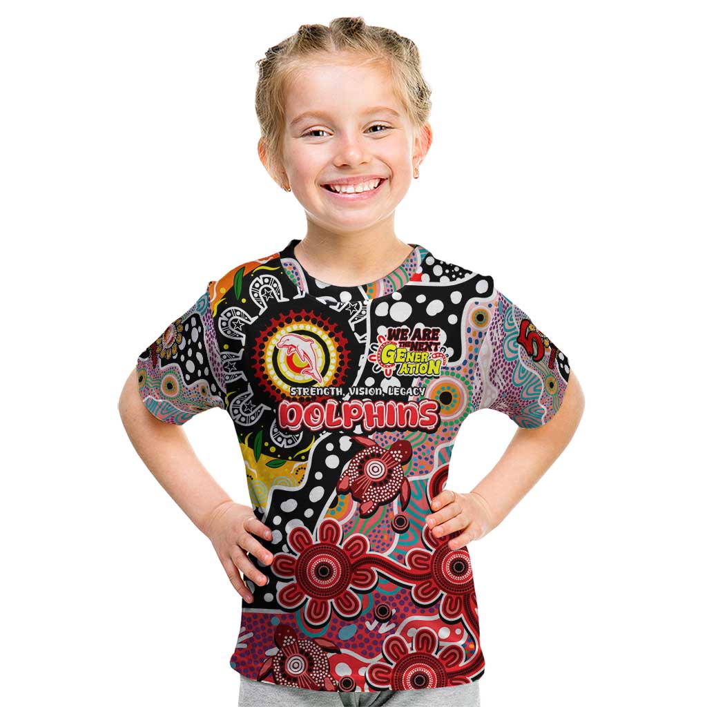 Personalised Dolphins NRL Celebrating 50 Years of Naidoc Kid T Shirt NAIDOC Week 2025 Aboriginal