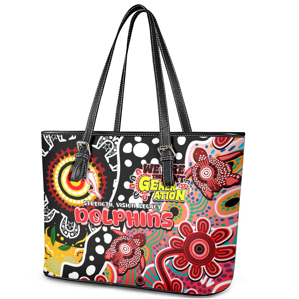 Dolphins NRL Celebrating 50 Years of Naidoc Leather Tote Bag NAIDOC Week 2025 Aboriginal