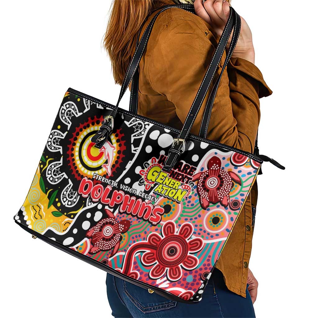 Dolphins NRL Celebrating 50 Years of Naidoc Leather Tote Bag NAIDOC Week 2025 Aboriginal