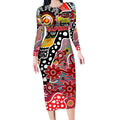 Personalised Dolphins NRL Celebrating 50 Years of Naidoc Long Sleeve Bodycon Dress NAIDOC Week 2025 Aboriginal