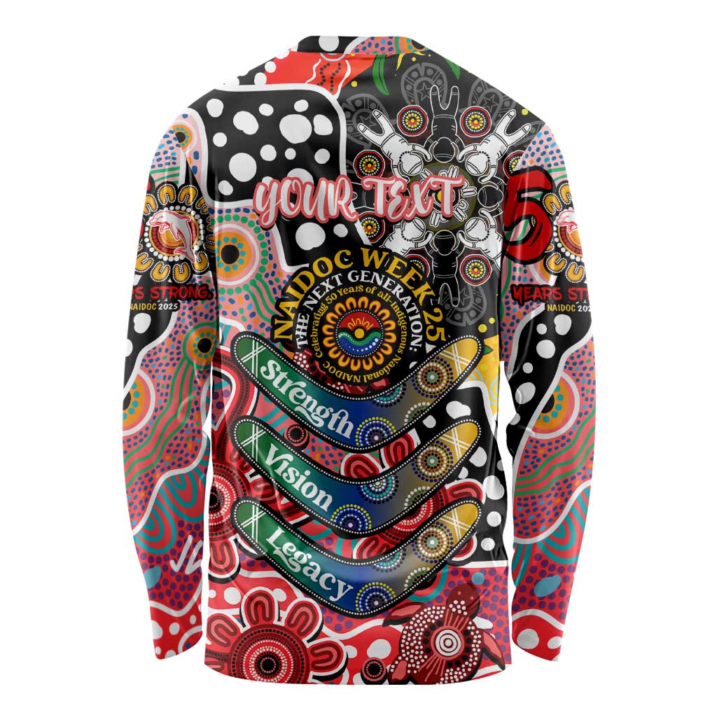 Personalised Dolphins NRL Celebrating 50 Years of Naidoc Long Sleeve Shirt NAIDOC Week 2025 Aboriginal