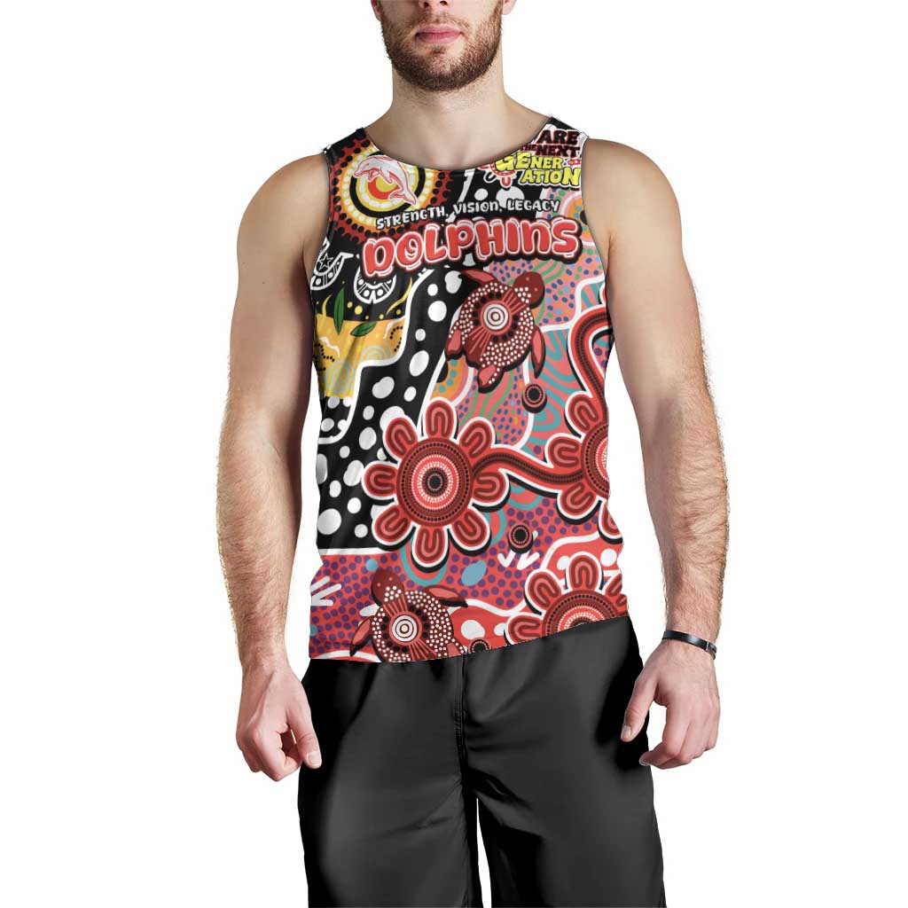 Personalised Dolphins NRL Celebrating 50 Years of Naidoc Men Tank Top NAIDOC Week 2025 Aboriginal