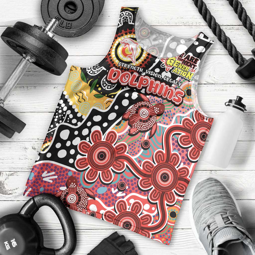 Personalised Dolphins NRL Celebrating 50 Years of Naidoc Men Tank Top NAIDOC Week 2025 Aboriginal