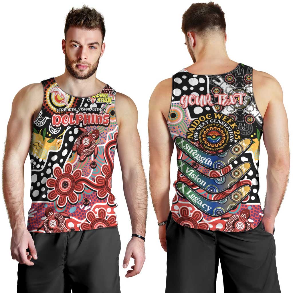Personalised Dolphins NRL Celebrating 50 Years of Naidoc Men Tank Top NAIDOC Week 2025 Aboriginal