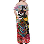 Personalised Dolphins NRL Celebrating 50 Years of Naidoc Off Shoulder Maxi Dress NAIDOC Week 2025 Aboriginal