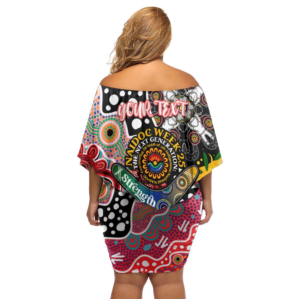 Personalised Dolphins NRL Celebrating 50 Years of Naidoc Off Shoulder Short Dress NAIDOC Week 2025 Aboriginal