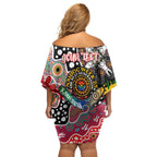 Personalised Dolphins NRL Celebrating 50 Years of Naidoc Off Shoulder Short Dress NAIDOC Week 2025 Aboriginal