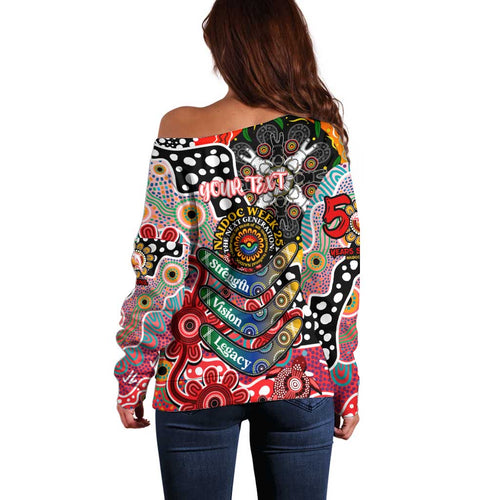 Personalised Dolphins NRL Celebrating 50 Years of Naidoc Off Shoulder Sweater NAIDOC Week 2025 Aboriginal