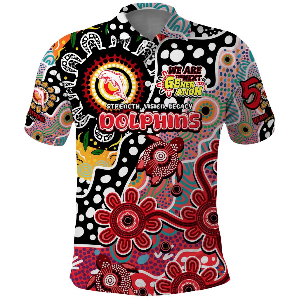Personalised Dolphins NRL Celebrating 50 Years of Naidoc Polo Shirt NAIDOC Week 2025 Aboriginal