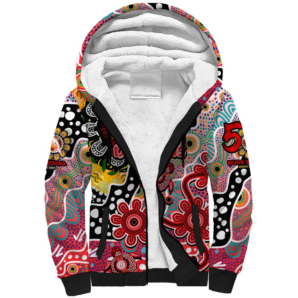 Personalised Dolphins NRL Celebrating 50 Years of Naidoc Sherpa Hoodie NAIDOC Week 2025 Aboriginal