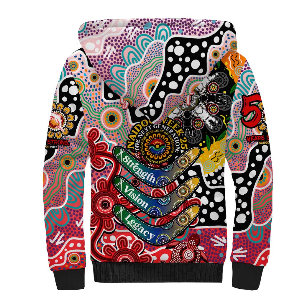 Personalised Dolphins NRL Celebrating 50 Years of Naidoc Sherpa Hoodie NAIDOC Week 2025 Aboriginal
