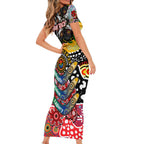 Personalised Dolphins NRL Celebrating 50 Years of Naidoc Short Sleeve Bodycon Dress NAIDOC Week 2025 Aboriginal