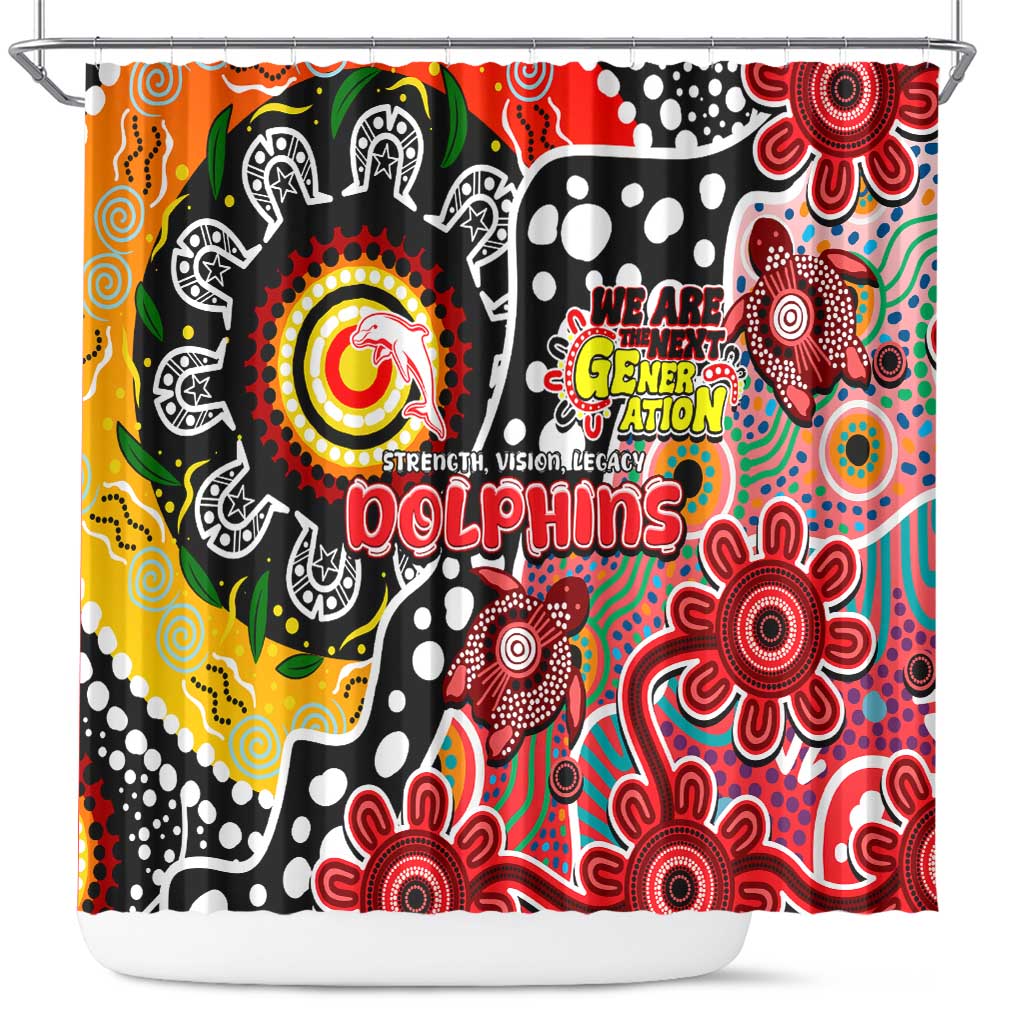 Dolphins NRL Celebrating 50 Years of Naidoc Shower Curtain NAIDOC Week 2025 Aboriginal