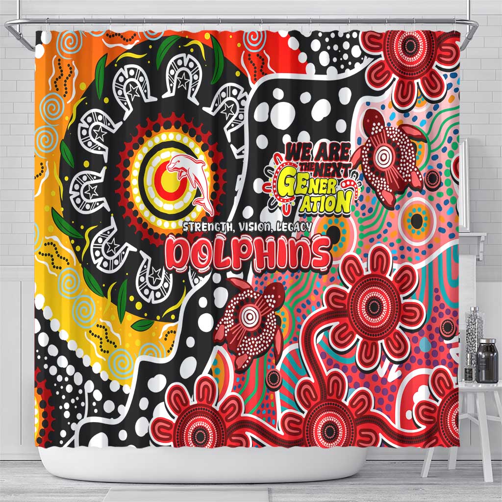 Dolphins NRL Celebrating 50 Years of Naidoc Shower Curtain NAIDOC Week 2025 Aboriginal