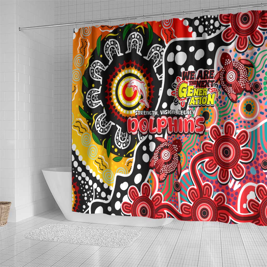 Dolphins NRL Celebrating 50 Years of Naidoc Shower Curtain NAIDOC Week 2025 Aboriginal