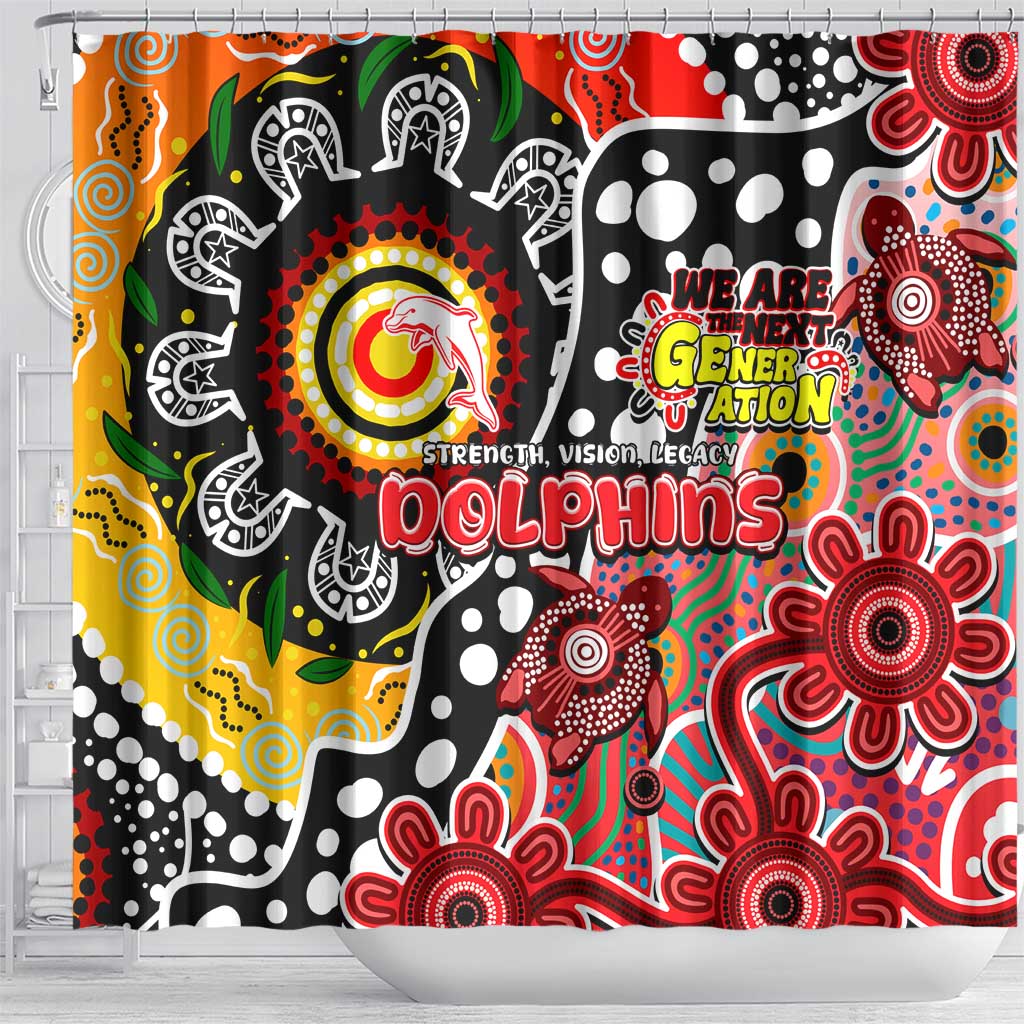 Dolphins NRL Celebrating 50 Years of Naidoc Shower Curtain NAIDOC Week 2025 Aboriginal