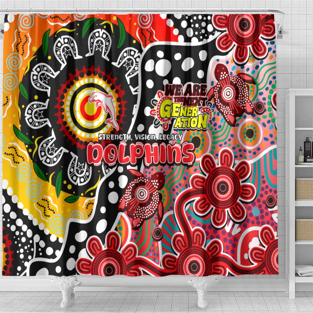 Dolphins NRL Celebrating 50 Years of Naidoc Shower Curtain NAIDOC Week 2025 Aboriginal