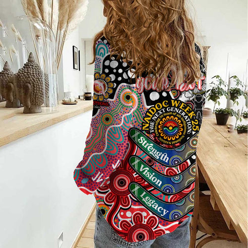 Personalised Dolphins NRL Celebrating 50 Years of Naidoc Women Casual Shirt NAIDOC Week 2025 Aboriginal