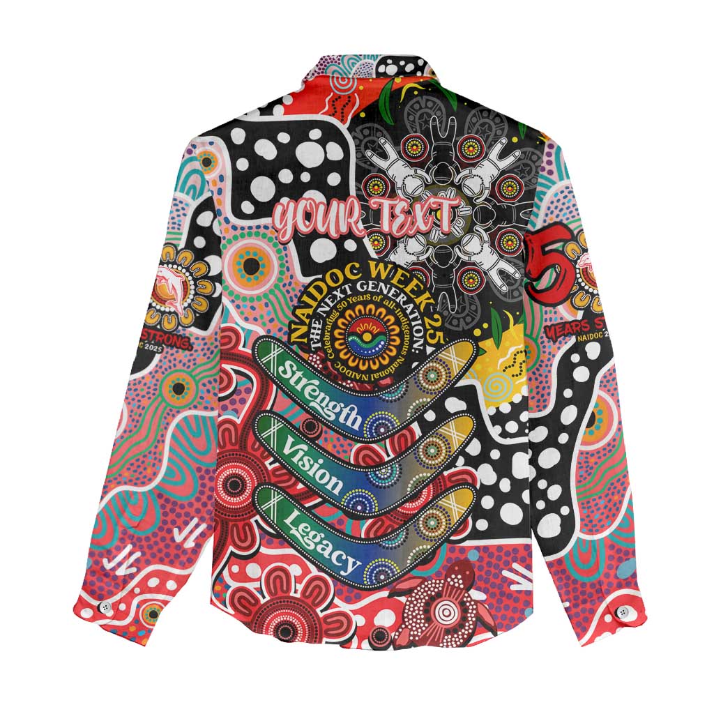 Personalised Dolphins NRL Celebrating 50 Years of Naidoc Women Casual Shirt NAIDOC Week 2025 Aboriginal