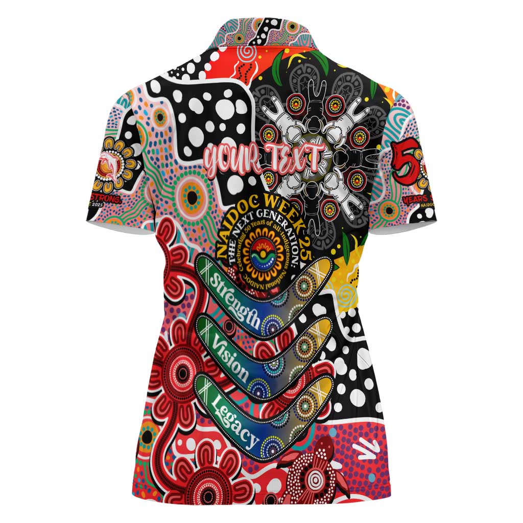 Personalised Dolphins NRL Celebrating 50 Years of Naidoc Women Polo Shirt NAIDOC Week 2025 Aboriginal