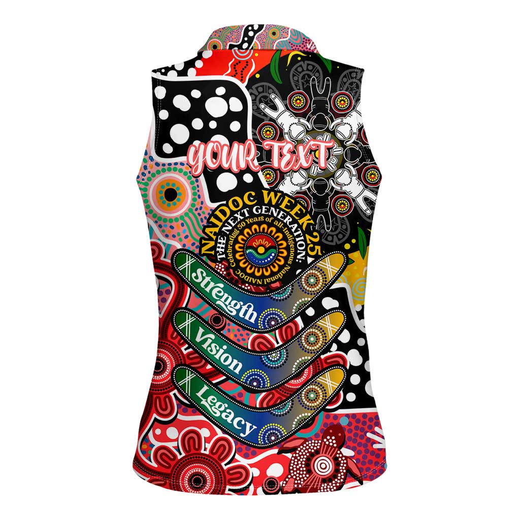 Personalised Dolphins NRL Celebrating 50 Years of Naidoc Women Sleeveless Polo Shirt NAIDOC Week 2025 Aboriginal