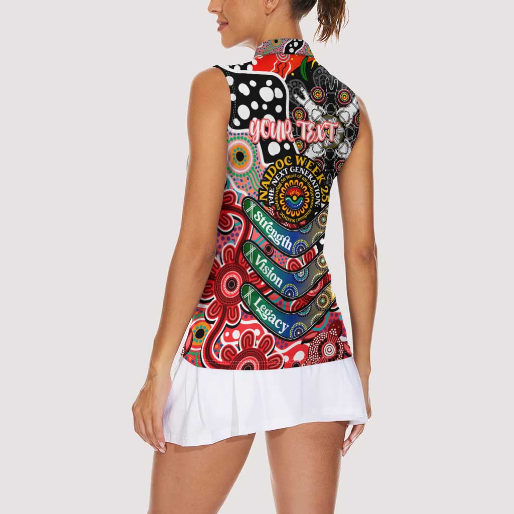 Personalised Dolphins NRL Celebrating 50 Years of Naidoc Women Sleeveless Polo Shirt NAIDOC Week 2025 Aboriginal