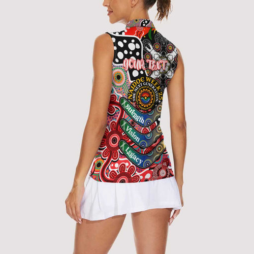 Personalised Dolphins NRL Celebrating 50 Years of Naidoc Women Sleeveless Polo Shirt NAIDOC Week 2025 Aboriginal