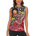 Personalised Dolphins NRL Celebrating 50 Years of Naidoc Women Sleeveless Polo Shirt NAIDOC Week 2025 Aboriginal